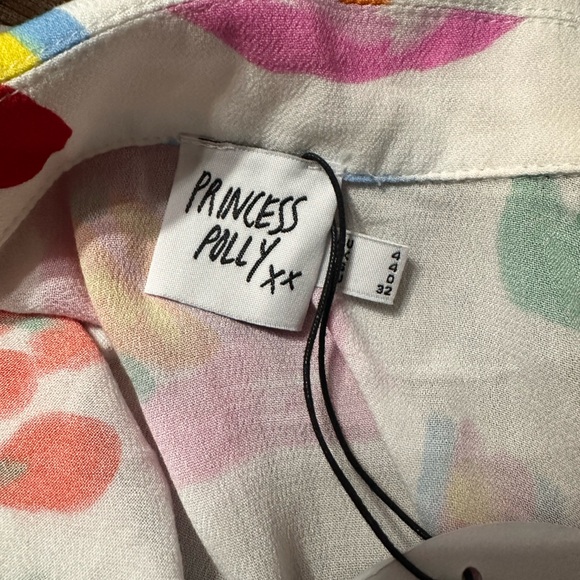 Princess Polly luncheon shirt multi. Size 0. - Picture 3 of 4